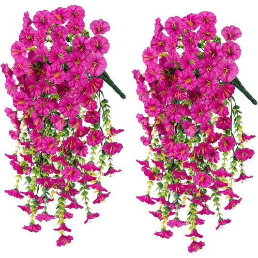 UV Resistant Artificial Morning Glory Flower Hanging Decor