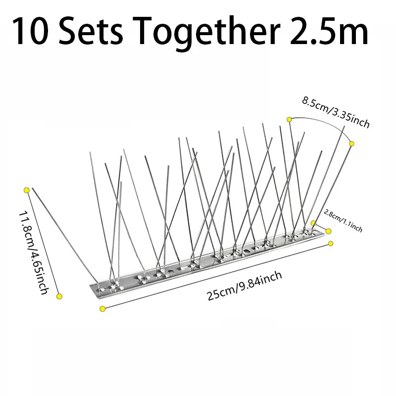 Outdoor Stainless Bird Repeller Spikes