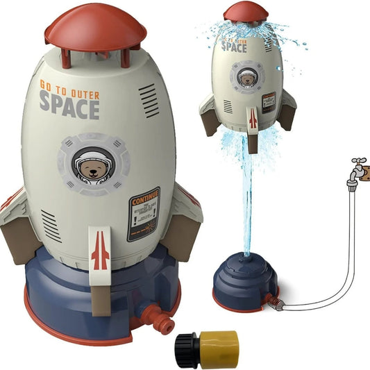 Kids Flying Rocket Water Sprinkler Toy for Outdoor Play