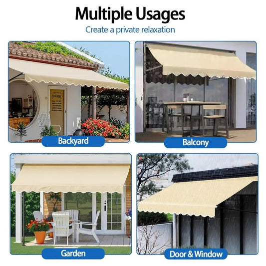 Outdoor No Drilling UV Protection Patio Sunshade Awning