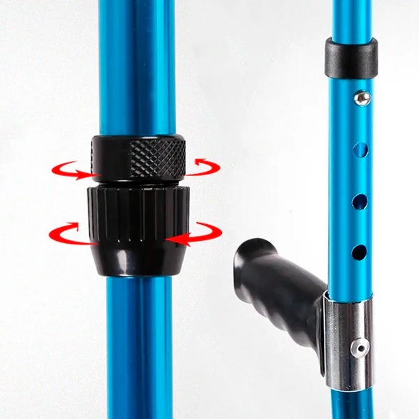 Foldable, Adjustable Crutch