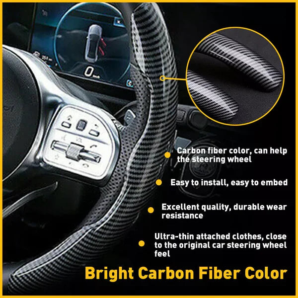 Universal Carbon Fiber Snap-on Steering Wheel Cover