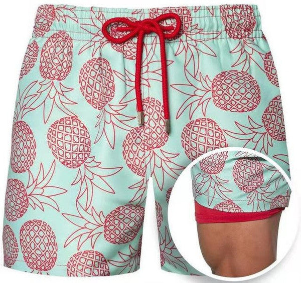 Beach shorts with lining