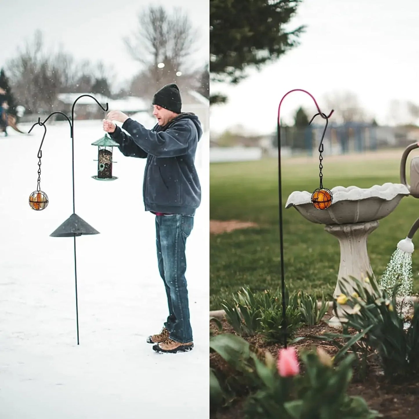 Metal Hanging Bird Feeder Set