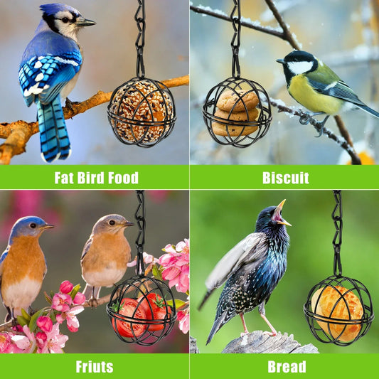 Metal Hanging Bird Feeder Set