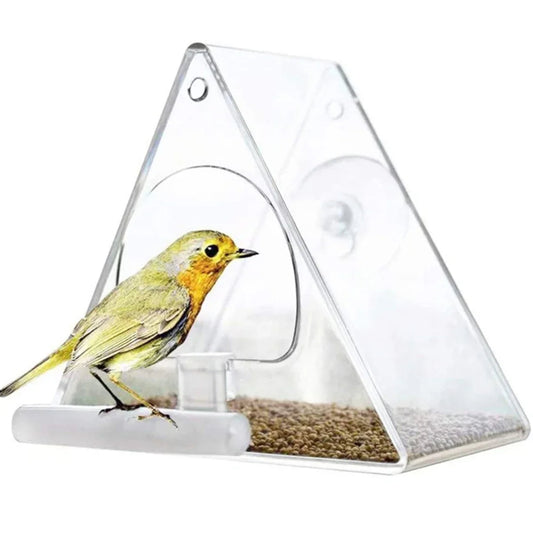 Clear Acrylic Hanging Bird Feeder for Outdoor Garden