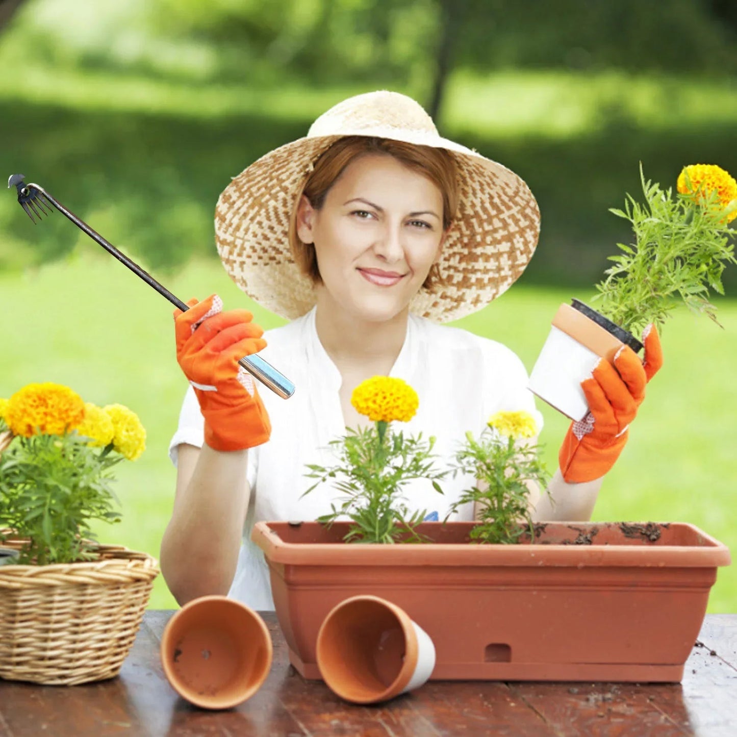 Crescent Weeder Tool with Long Handle