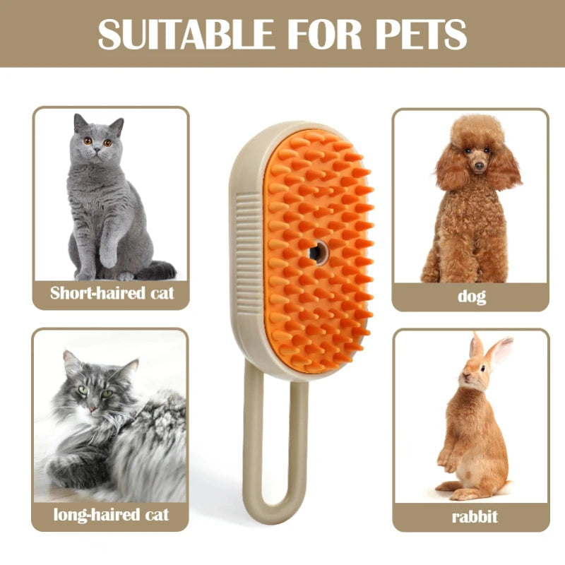 3-in-1 Pet Steam Grooming Brush