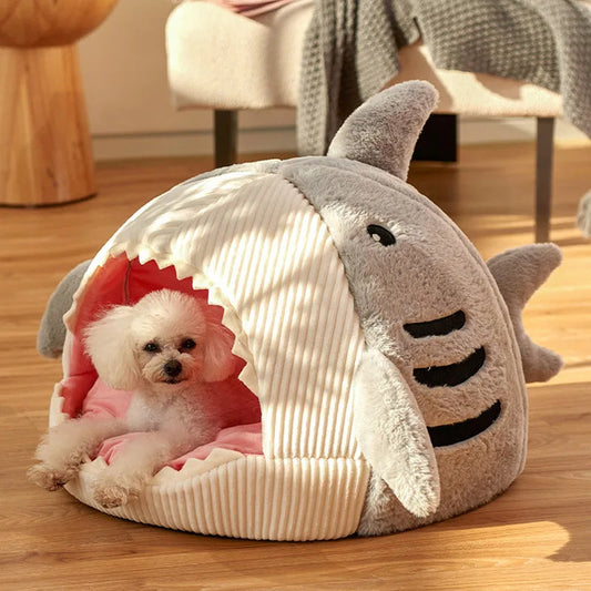 Shark-Shaped Dog and Cat Cave Bed (40x40x32cm)