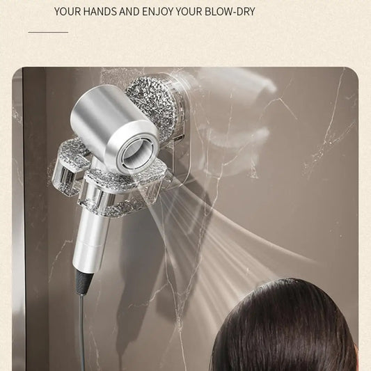 Wall-Mounted Hair Dryer Holder with Suction Cup