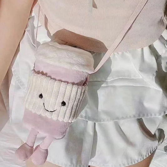 Trendy Coffee Milk Tea Crossbody Bag