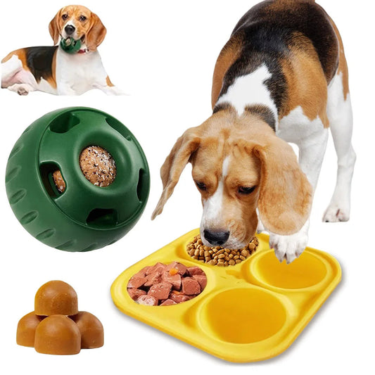 Silicone Dog Slow Feeder & Refillable Dog Chew Toy