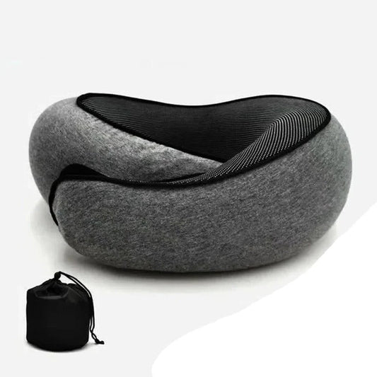 Snail Style Memory Foam Travel Curved Neck Pillow - U-shaped, Portable, Adjustable Support Neck Brace Pillow