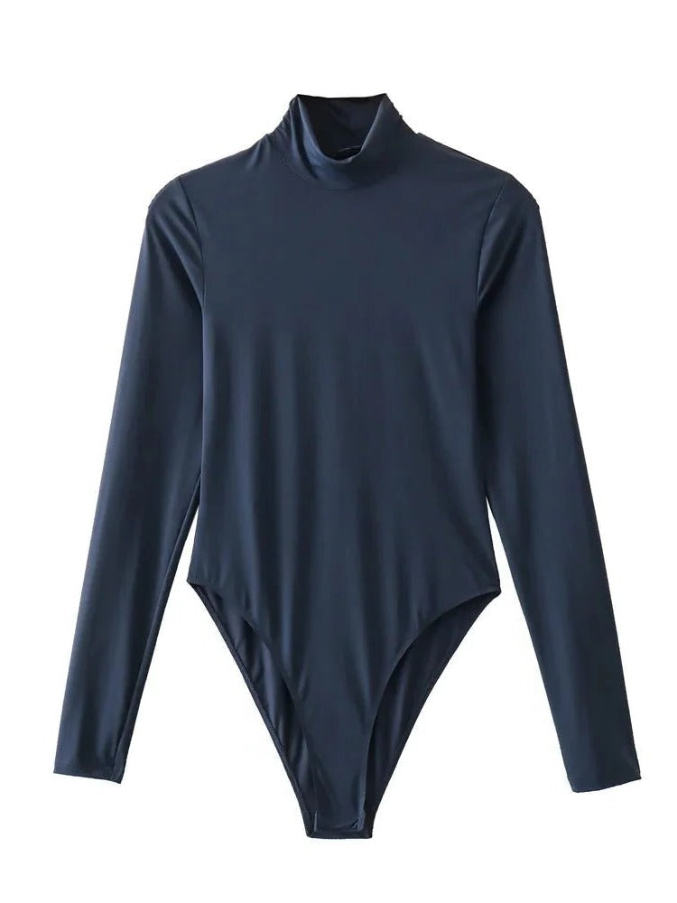 Long Sleeve Bodysuit - Turtleneck Collar