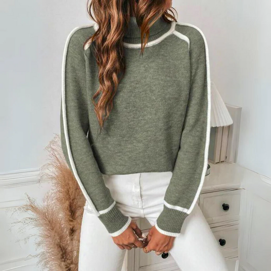 Luxurious Olive Green Knitted Sweater