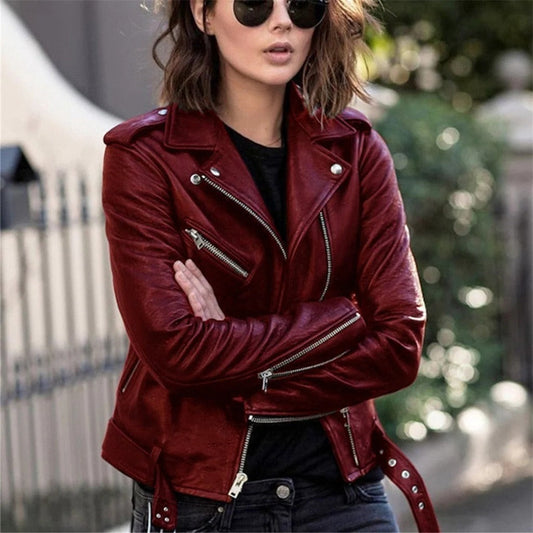 High-quality leather jacket in great colors
