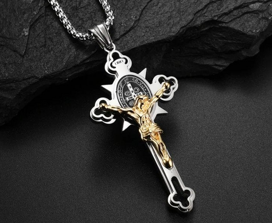 St. Benedict Crucifix Cross Pendant Necklacea