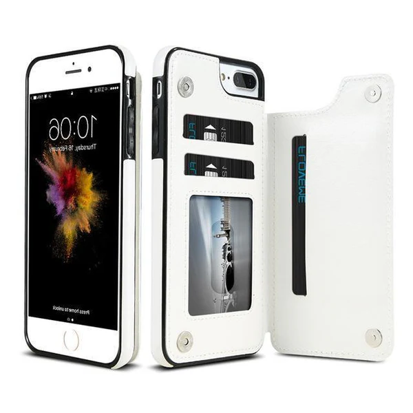 Luxury Leather Wallet Case For iPhone