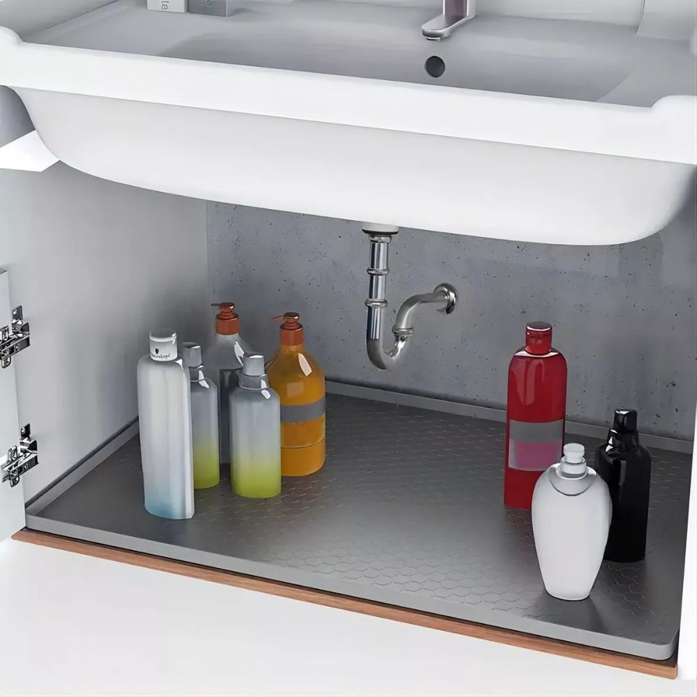 Large Under Kitchen Sink Mat Silicone Protective Liner