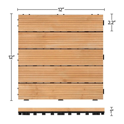 Interlocking Outdoor Patio Wood Flooring Deck Tiles 27Pcs