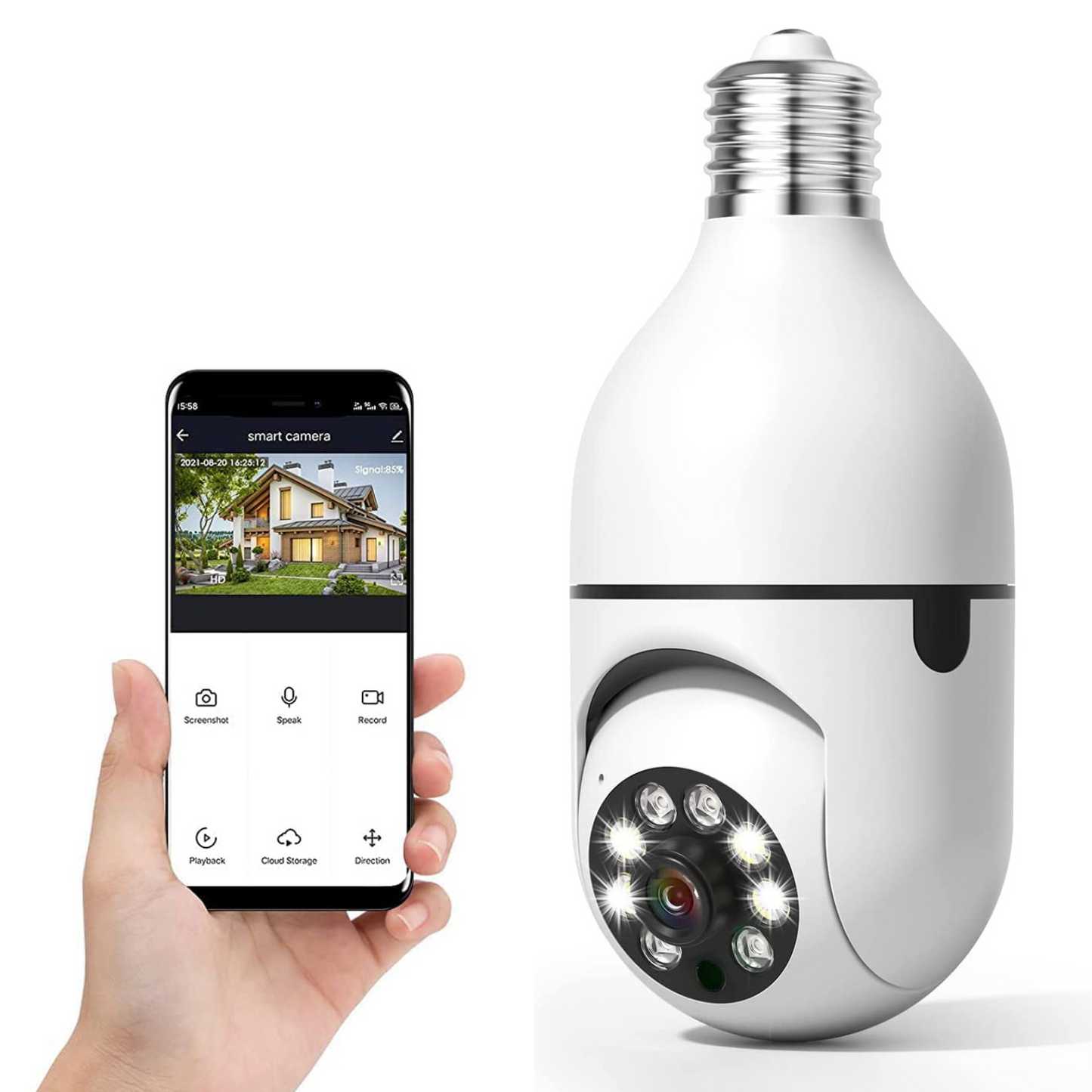 Wireless Indoor /  Outdoor Smart HD Light Bulb Security Camera