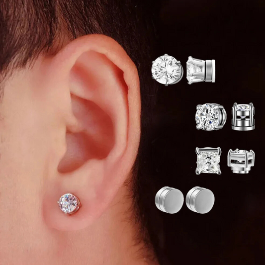 Premium Unisex Magnetic Crystal Design Stud Earrings