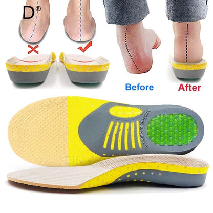 2 pieces Premium Orthotic Gel Insoles Orthopedic Flat Foot Health Sole Pad For Shoes Insert Arch Support Pad For Plantar fasciitis Unisex