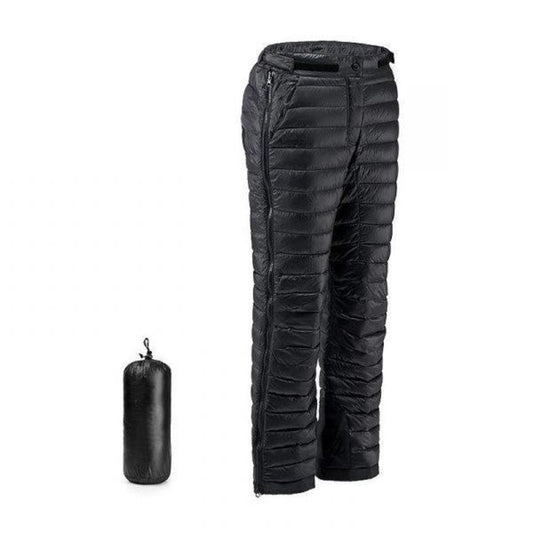 Outdoor Thermal Goose Down Pants Zipper Camping Hiking Skiing Trousers