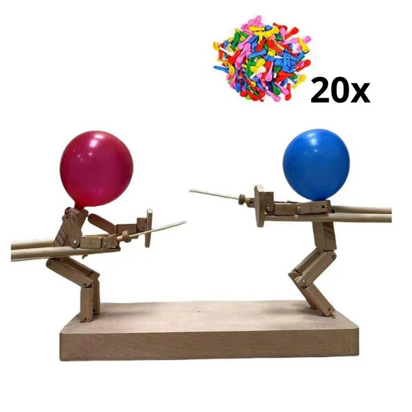 Wooden fencing puppets game