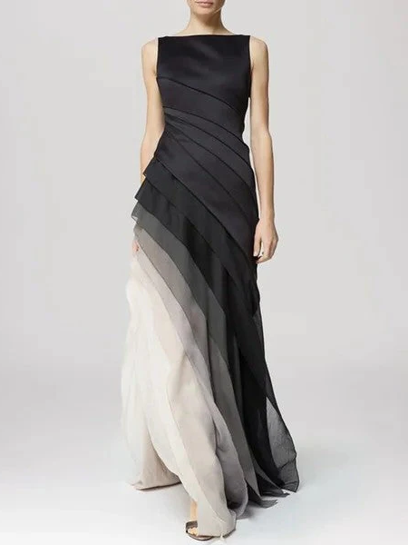 Elegant layered ombre dress