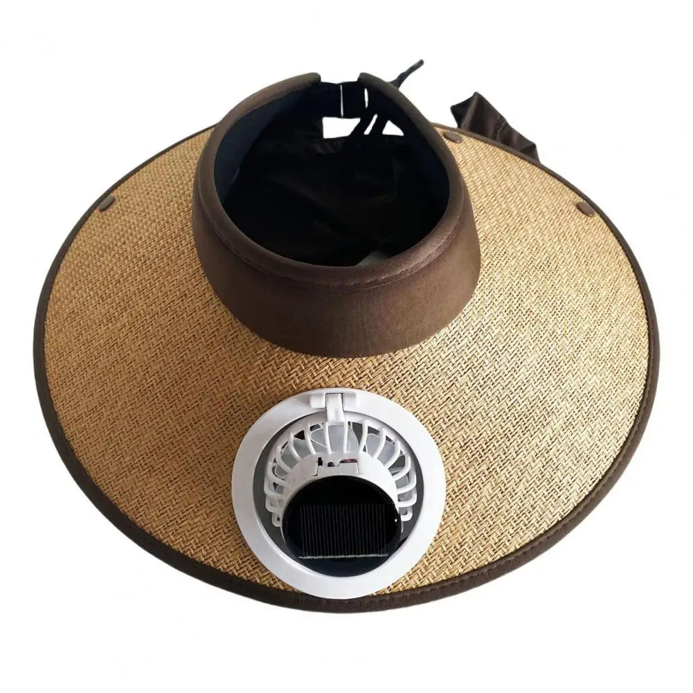 Wide Brim Sun Hat with Solar Powered Fan