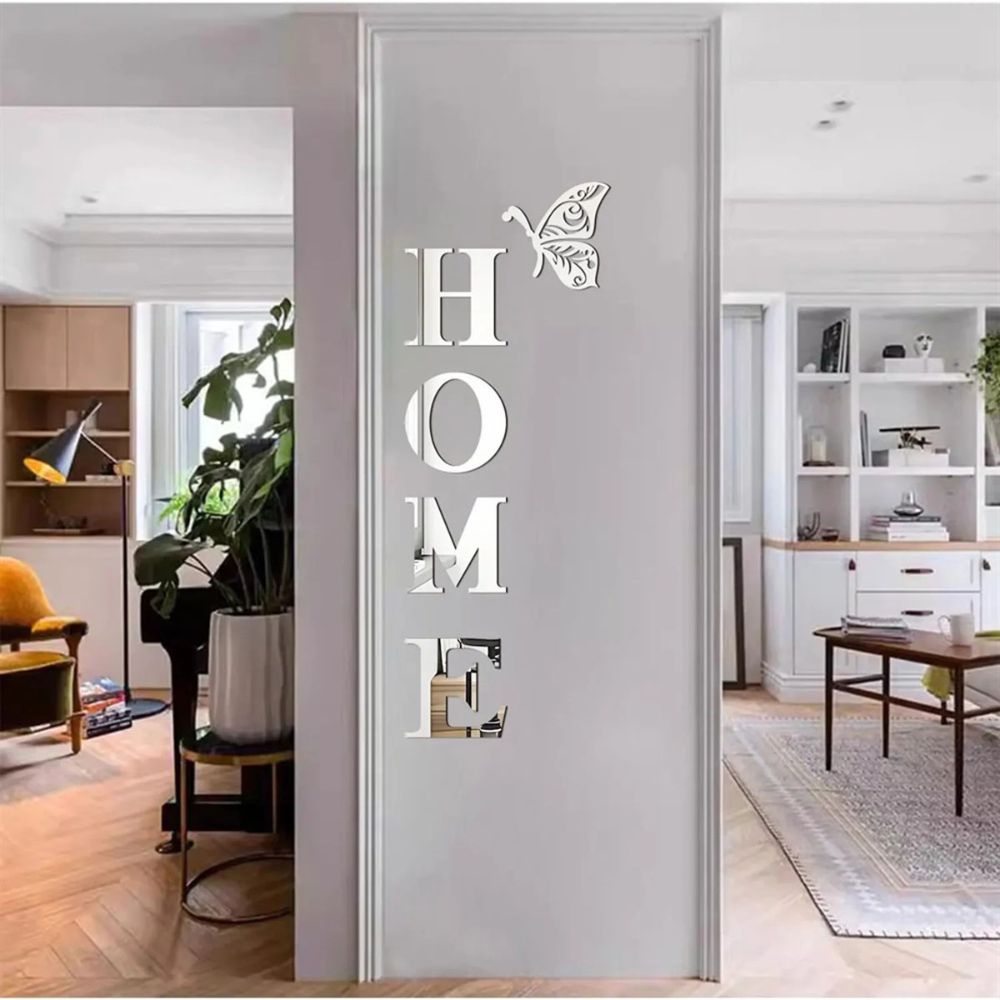 Home Entrance 3D Mirror Wall Sticker Decor