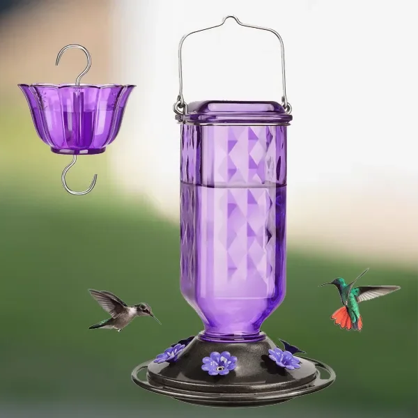 24oz Leak Proof Glass Hummingbird Feeder