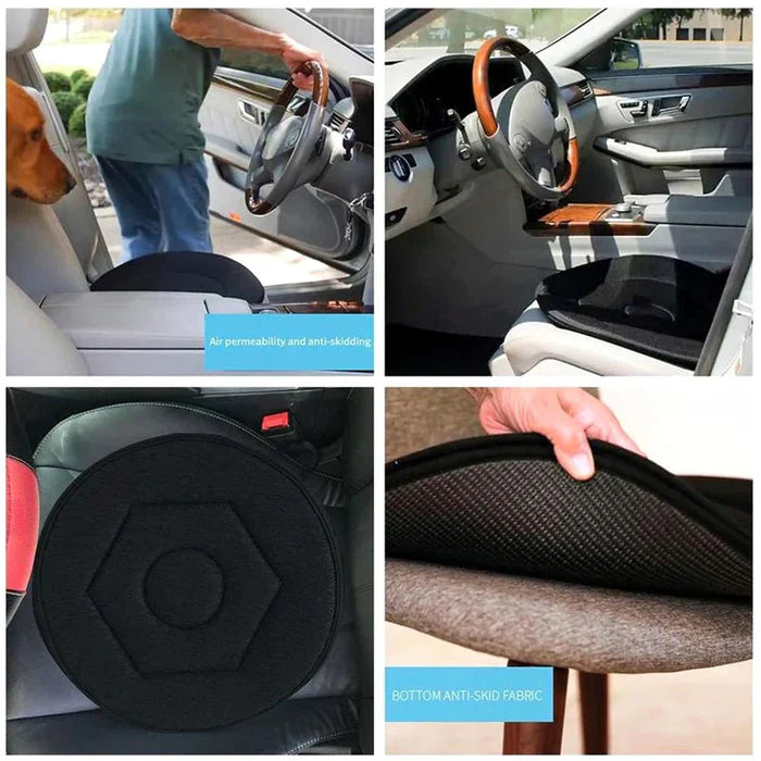 Rotating Seat Cushion - 360 Rotating Seat Cushion Pivot Disc Pad for Elderly, Swivel Car Seat Chair Assist to Turning Easily from Car to Wheelchair