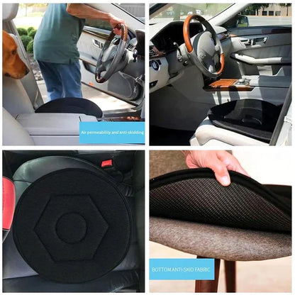 Rotating Seat Cushion - 360 Rotating Seat Cushion Pivot Disc Pad for Elderly, Swivel Car Seat Chair Assist to Turning Easily from Car to Wheelchair