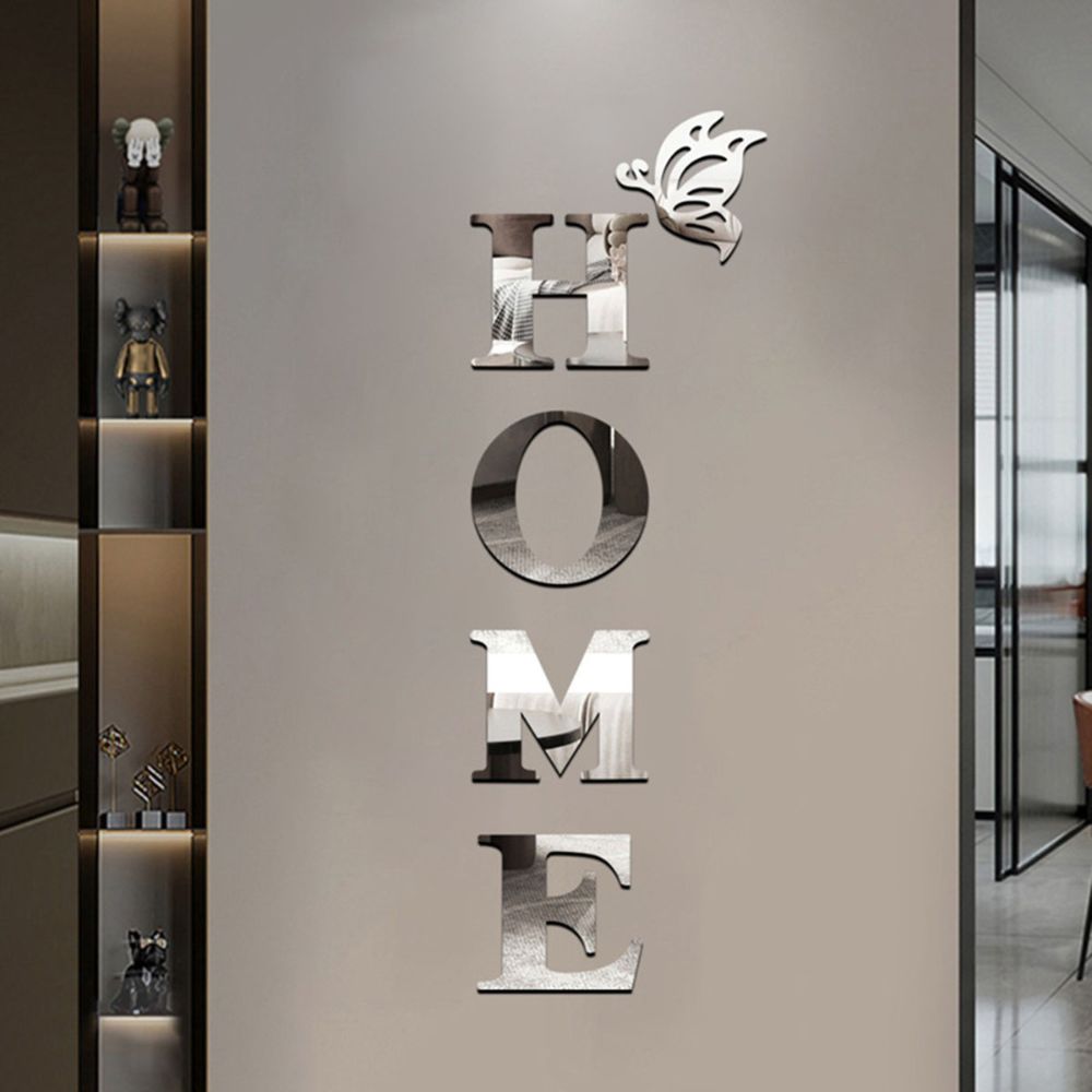 Home Entrance 3D Mirror Wall Sticker Decor