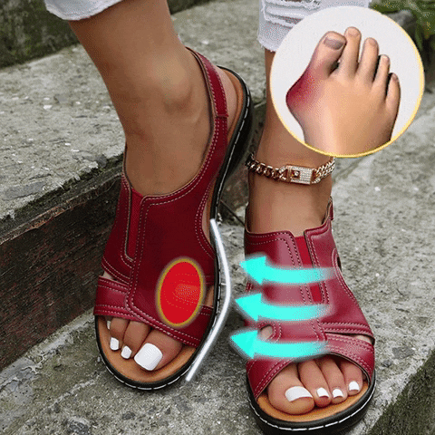 Premium Leather Wedge Sandals