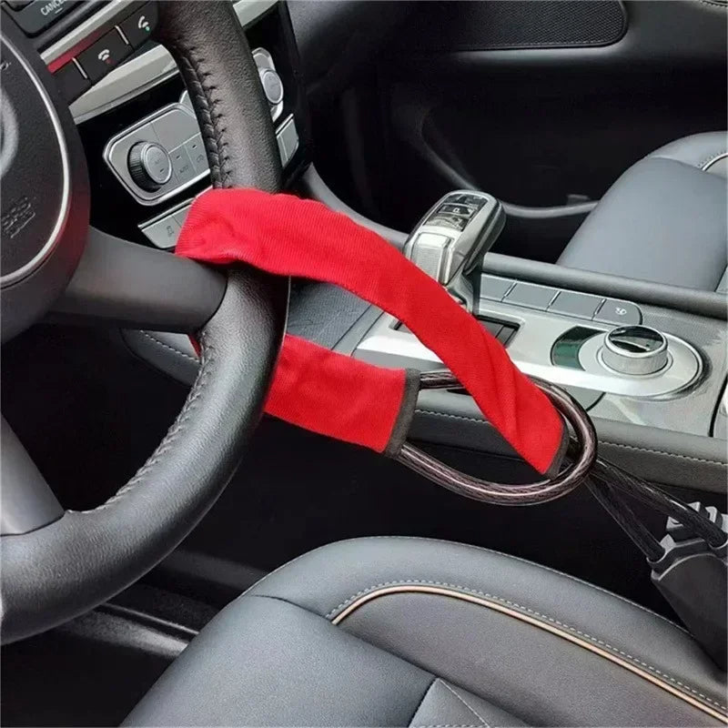 Universal Car Steering Wheel Lock with Seat Belt Security