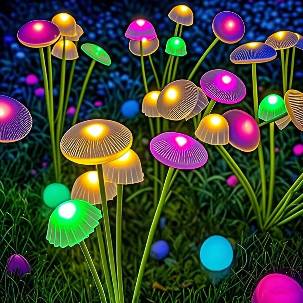Solar Swaying Mushroom Garden Decor Lights