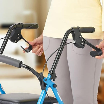 Folding Lightweight Steel Rollator with Seat