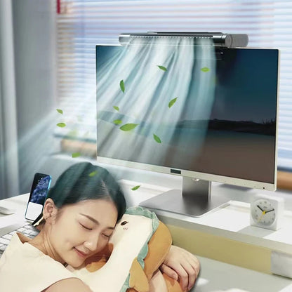 USB Bladeless Fan and Desktop Air Conditioner for Monitor Mount