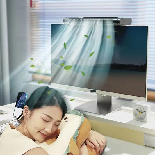 USB Bladeless Fan and Desktop Air Conditioner for Monitor Mount