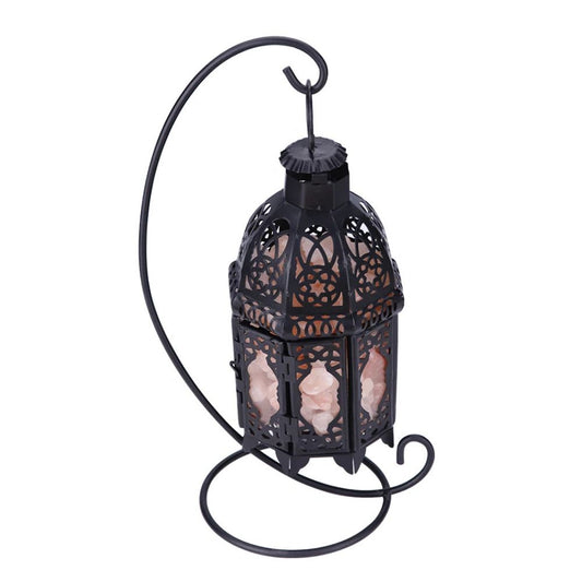 Vintage Iron Salt Rock Tabletop Lamp