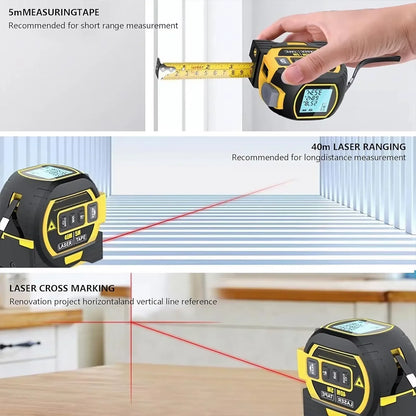 3-In-1 Laser Tape Measure 40/60M Meters Infrared