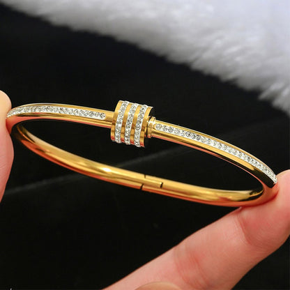 Stainless Steel Lucky Four Leaf Clover Bracelet for Women