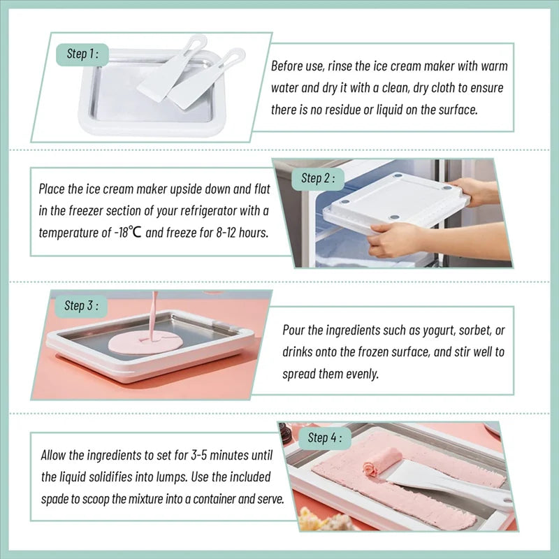 Stainless Steel Ice Cream Roll Maker for Home