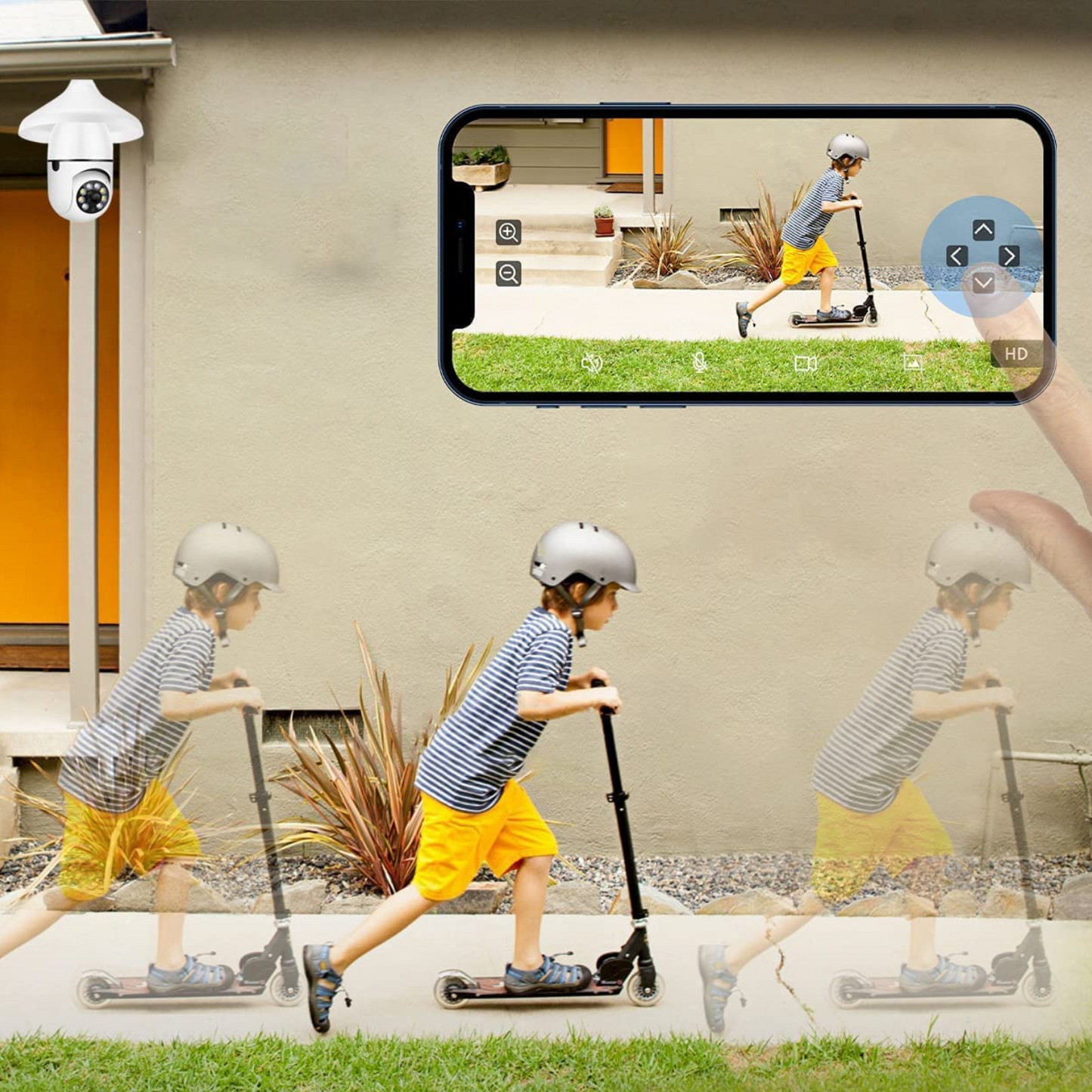 Wireless Indoor /  Outdoor Smart HD Light Bulb Security Camera