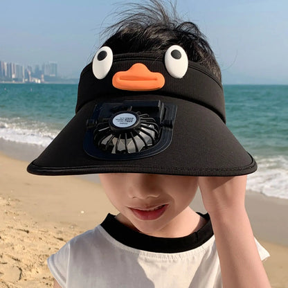 Kids Sun Visor Hat with Cooling Fan Hat