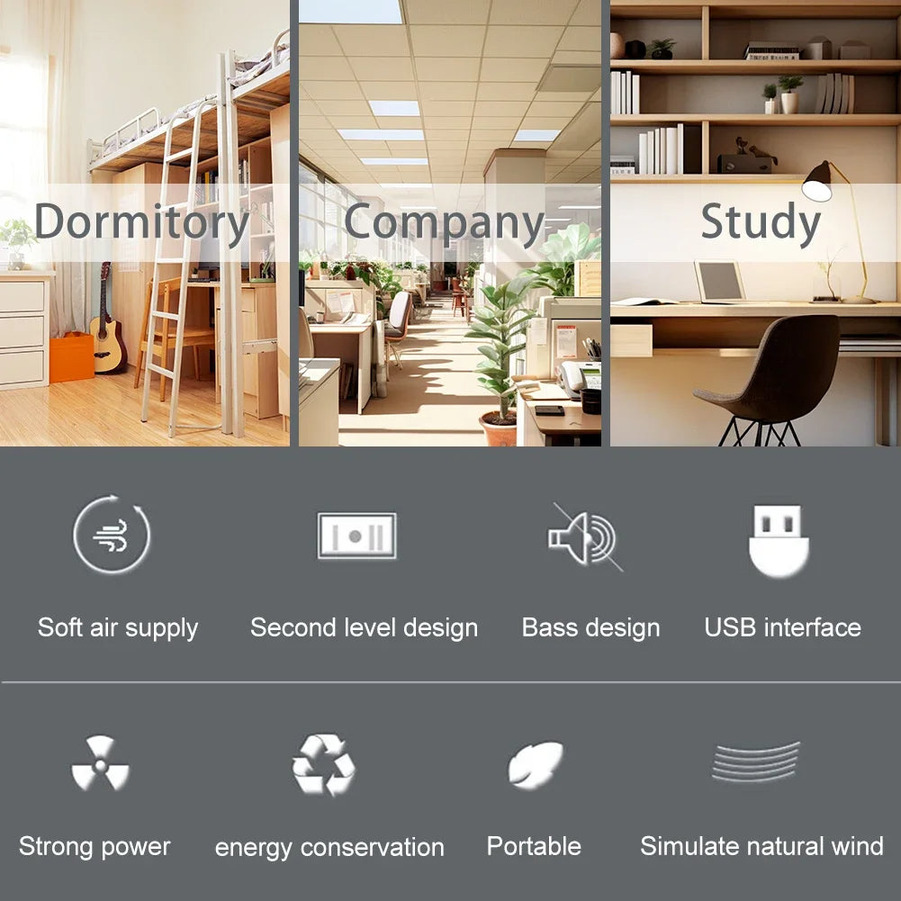 Mini Desktop Air Conditioner with USB Bladeless Cooling