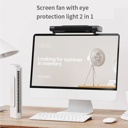USB Bladeless Fan and Desktop Air Conditioner for Monitor Mount